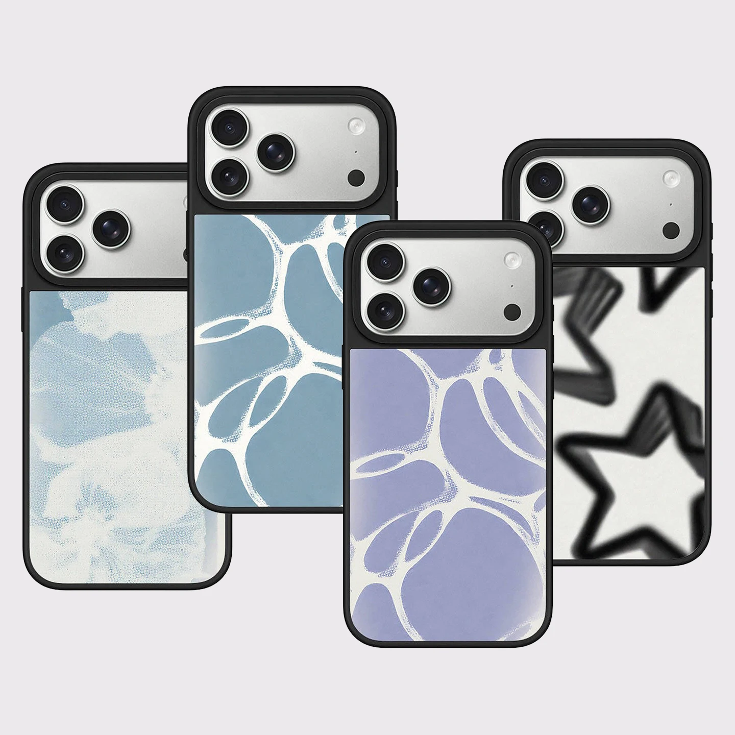 

Black White Star Pattern Mirror Surface Magnetic Phone Case Cover for IPhone 12 13 14 15 16 17 Pro Max Case for IPhone 17 Air