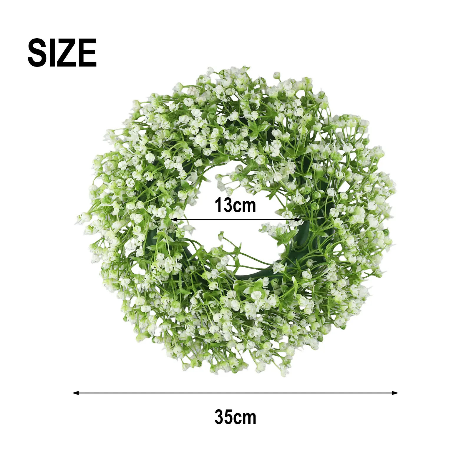 35cm Artificial Wildflower Wreath Handmade Colorful Spring Summer Floral Garland Background Wall Window Front Door Wedding Decor