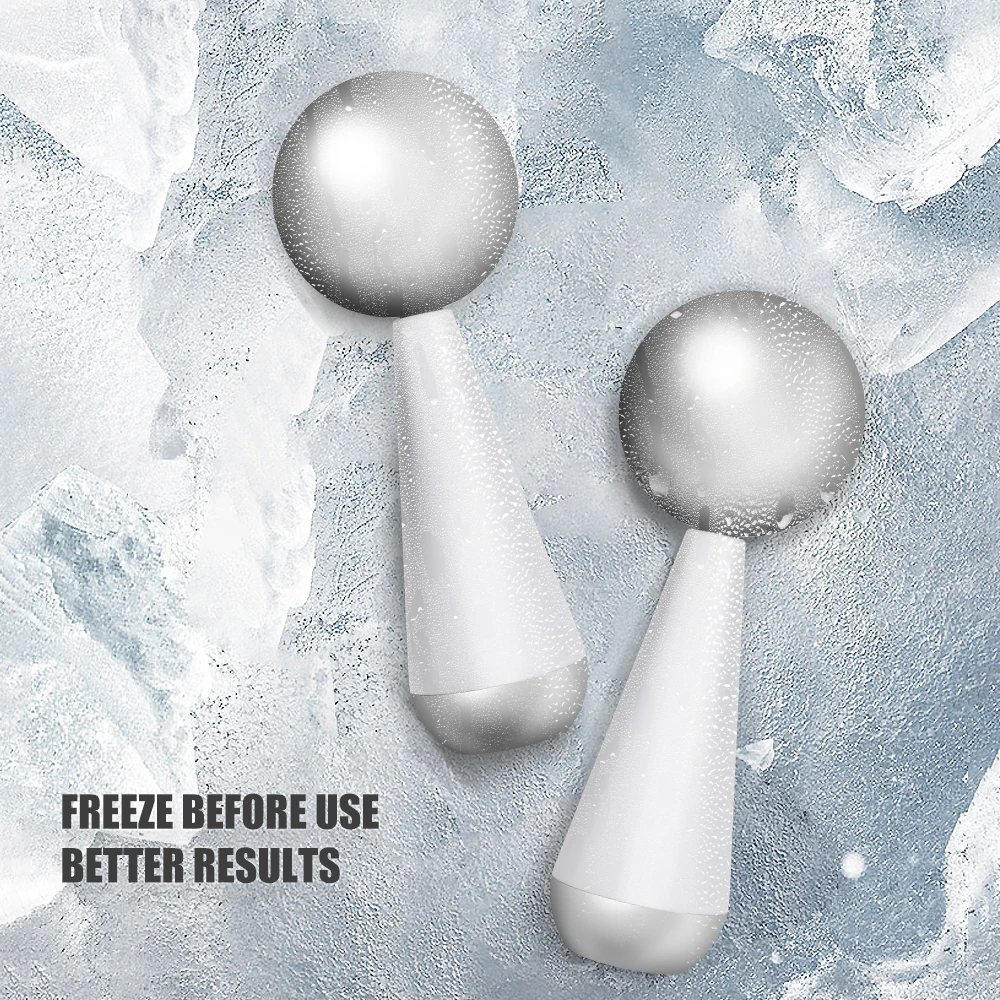 

Ice Globes for Facials 360 Rotating Metal Steel Ice Globes Face Roller Tightening Redness Soothing Face Eyes Ideal Skincare Tool