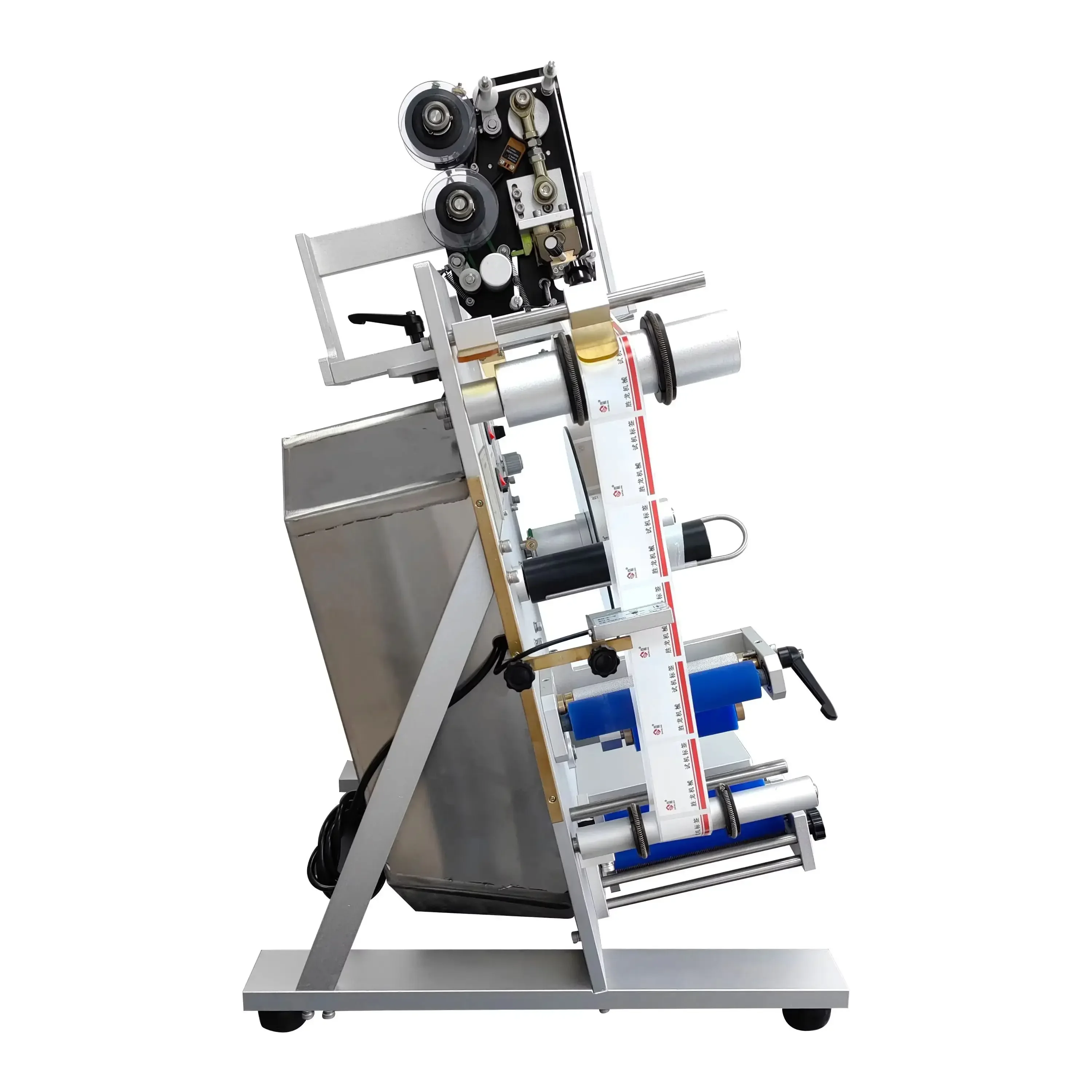 

#V For Semi-Automatic Desktop Sticker Labeling Machine for round Bottles & Glasses Manual Driven for Food Beverage New Conditio