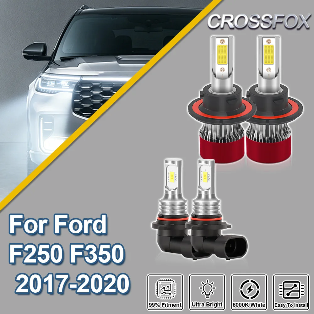 

Светодиодные лампы для фар и противотуманных фар CROSSFOX для Ford F250 F350 2017-2020, турбо Canbus, Hi/Lo Beam, Plug and Play