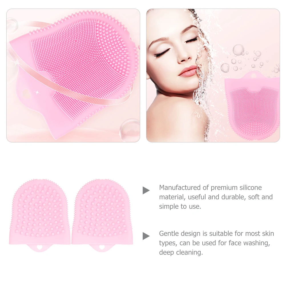 

2pcs Silicone Face Cleansing Brush Deep Cleaning Exfoliating Scrubber for Blackheads Soft Facial Wash Tool Pink Gentle Skincare