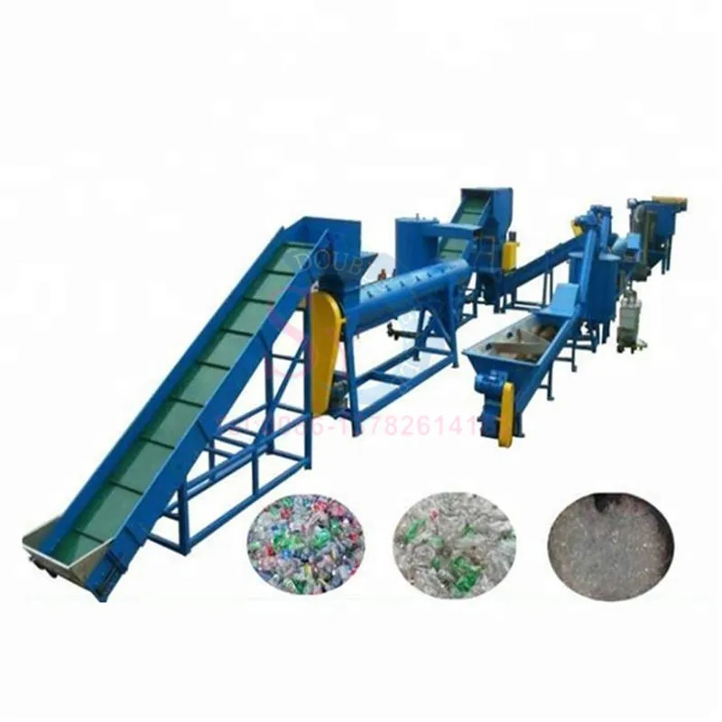 Industrial small PET Bottle Crushing Recycling Machine Plant/Waste Plastic Flake Crusher Washer Dryer Recycle Line Price 500kg/H