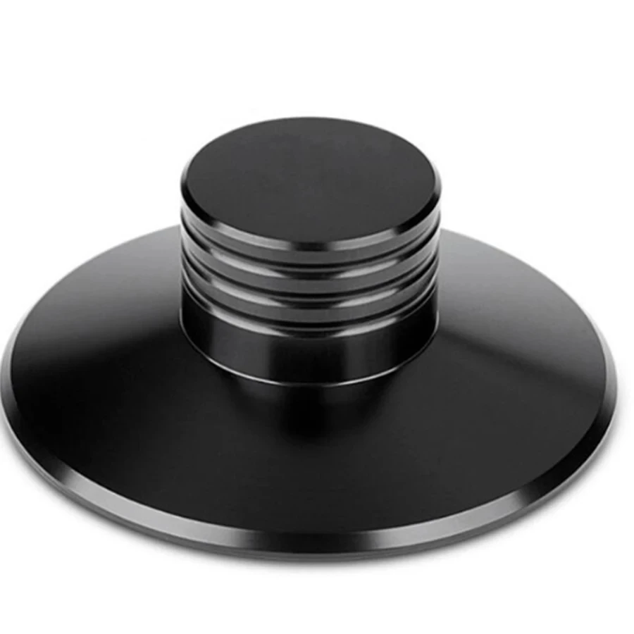 แผ่นอลูมิเนียมกันโคลงสำหรับเครื่องเล่นแผ่นเสียงไวนิลเครื่องเล่น CD ที่หนีบน้ำหนักบันทึกสูง31มม. สีเงินสีดำ78มม.