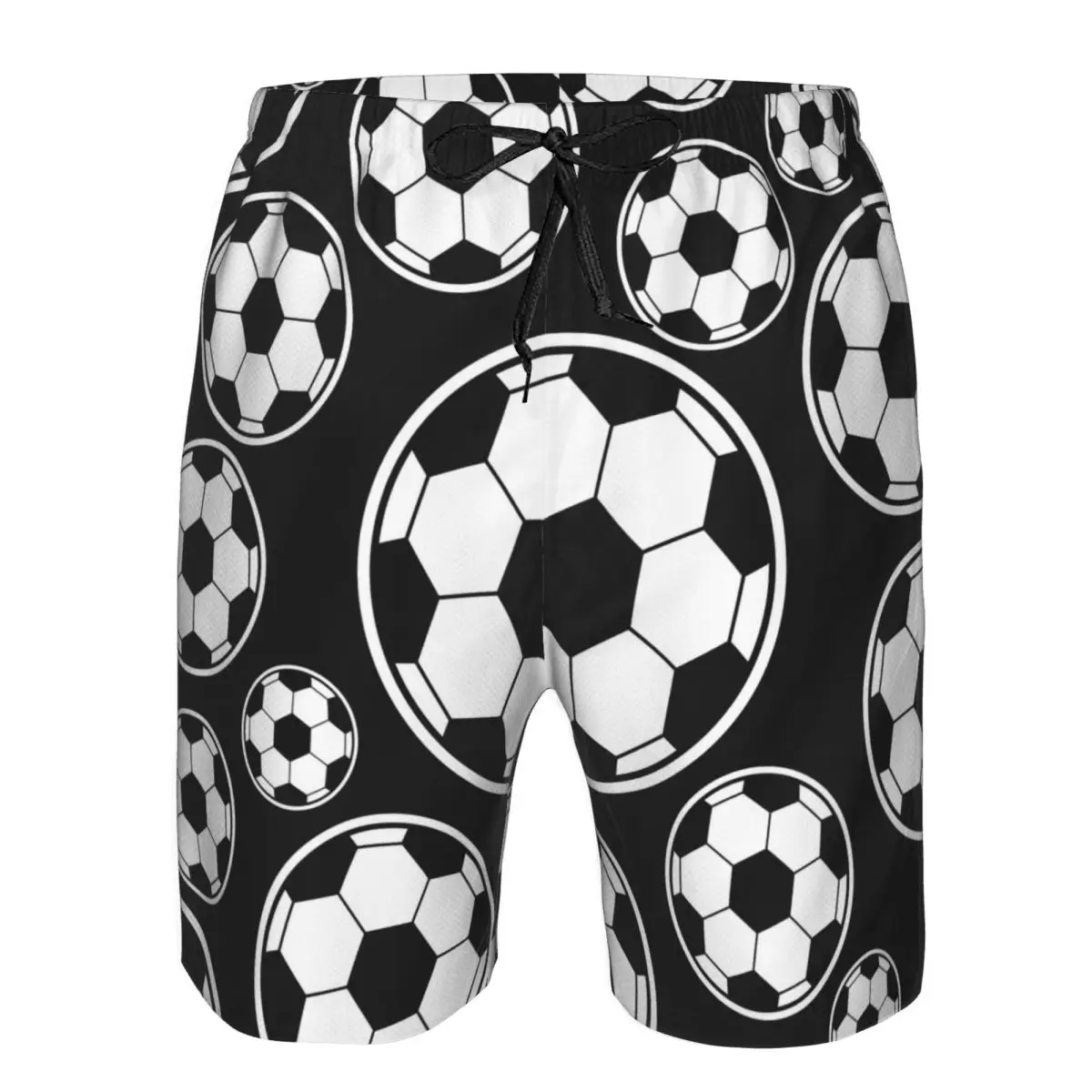 Costume da bagno da uomo con motivo pallone da calcio, costume da bagno, boxer, da spiaggia, ad asciugatura rapida