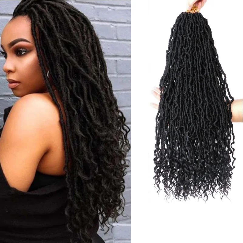 

Искусственные локоны, вязанные крючком волосы, 14 дюймов, мягкие синтетические локоны в стиле бохо с вьющимися концами, вязанные крючком косы богемной богини для женщин