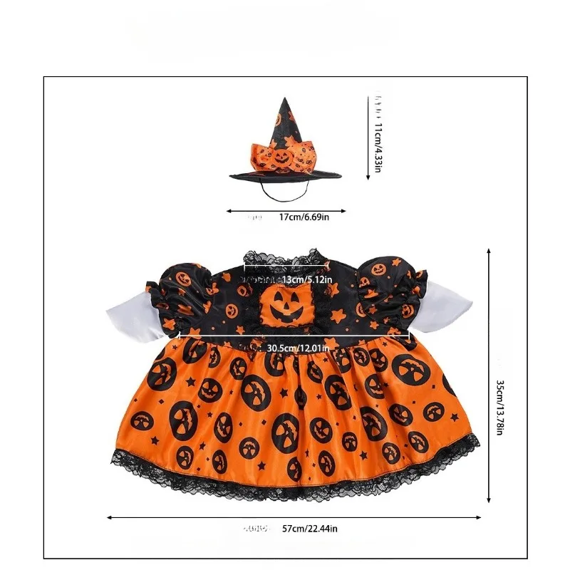 23 Inch White Statue Halloween Goose Clothes Black Velvet Cape Matching Hat for Outdoor Lawn Display（Excluding Geese）