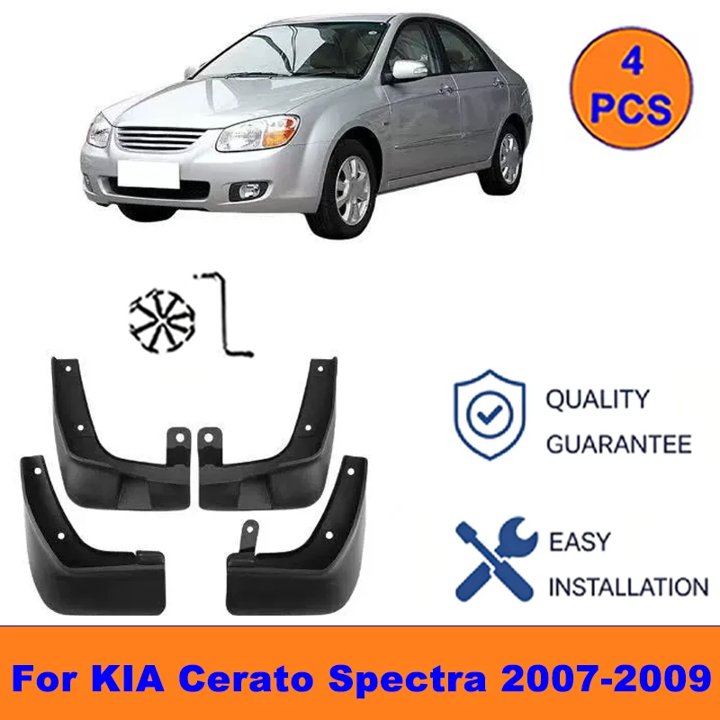 

4Pcs Mud Flaps For KIA Cerato Spectra 2007-2009-Splash Guards Front&Rear Wheel Fender Mudguards Car Exterior Protection Parts