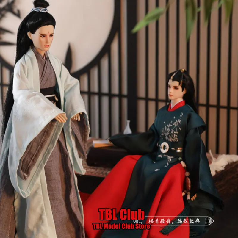 In Stock 1/6 Scale Male Soldier Traditional Chinese Style Student Embroidered Printed Hanfu For 12inch Action Figure Doll