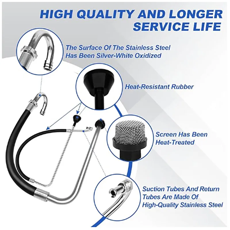 Stainless Steel Suction Tube Reflux Line Airless Paint Sprayer Accessories For 390 395 490 Tongshan T300 500 Paint Sprayer