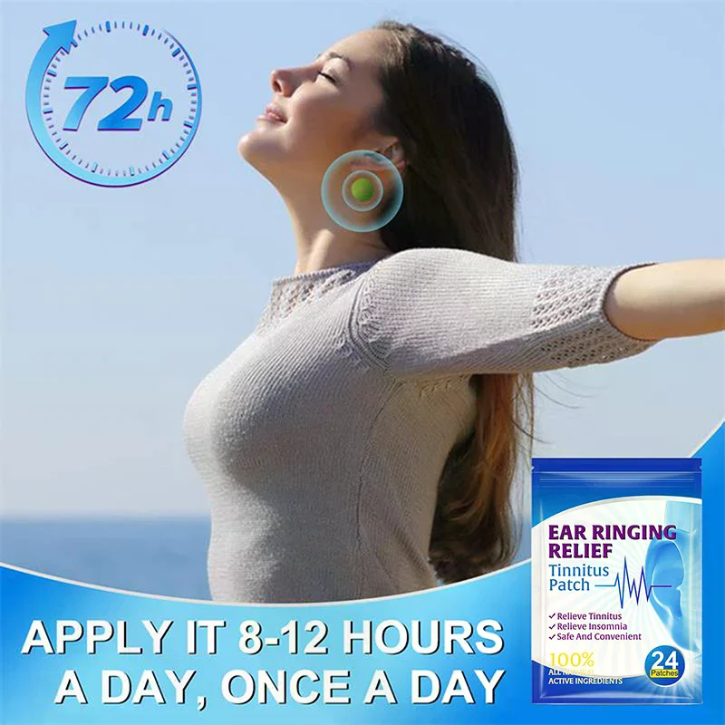 Tinnitus Treatment Patch Hearing Loss Alleviate Earache Protect Ear Improve Listening Relieve Ear Discomfort Tinnitus Patch 24Pc