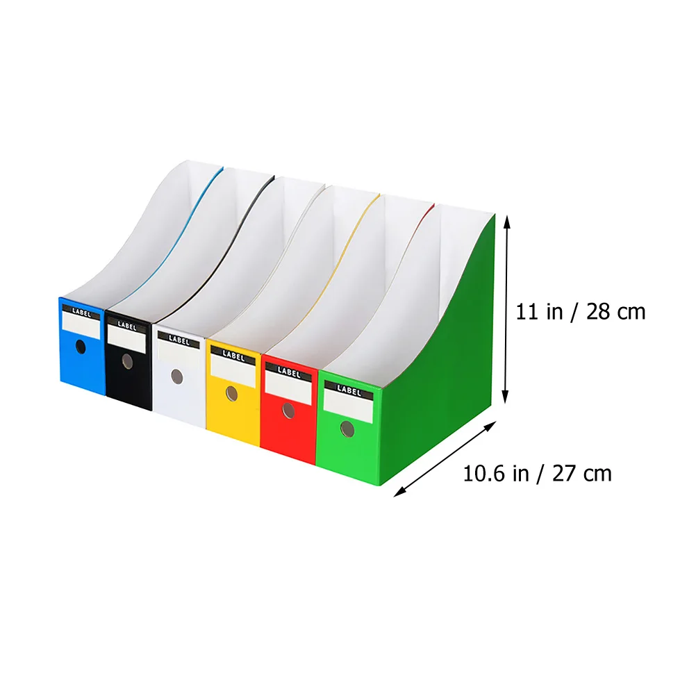 

6pcs Document Box File For Desk Storage Rack Desktop Organizer Magazine Holder Plastic Paper Organizer Reusable Office Book
