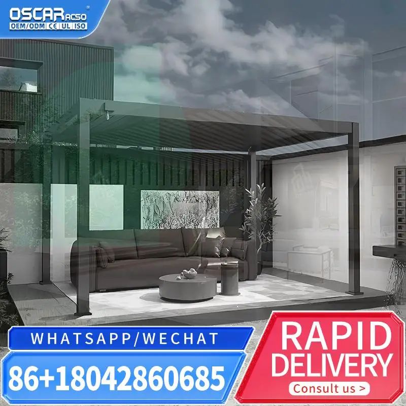 

Устойчивая к влаге алюминиевая пергола с биоклиматической системой ламелей для улицы