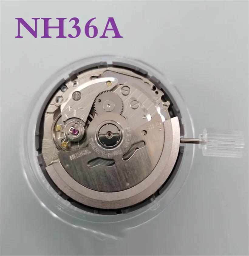 Brand New original Fully Automatic NH36 Mechanical Movement NH36A Dual Calendar Movement Replaces 4R36/7S36