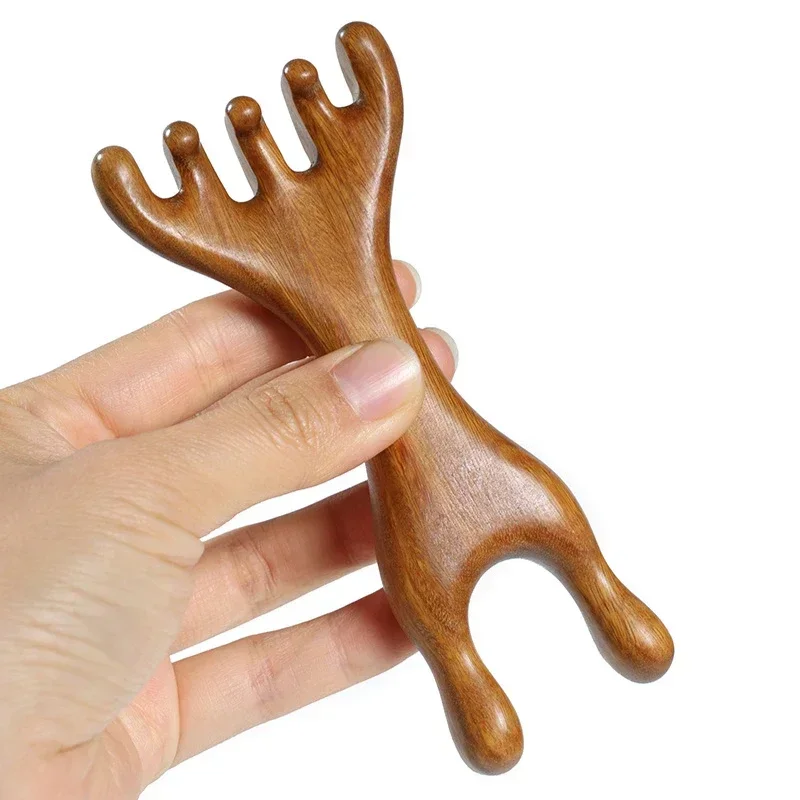 مشط تدليك الرأس ميريديان أدوات تدليك غوا شا ، أدوات التصريف اللمفاوي المهنية ، أدوات تدليك العلاج الخشبي للظهر والساقين #4