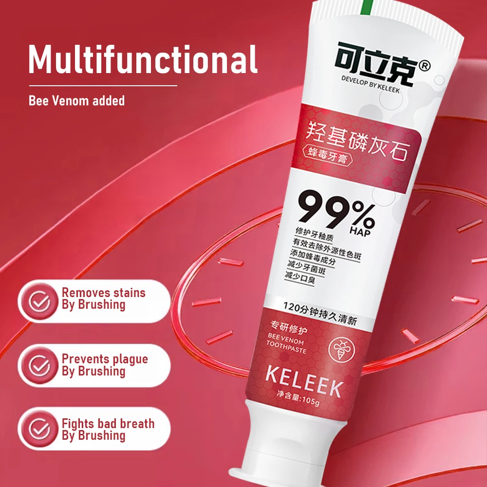 5pcs Whitening Hydroxyapatite Toothpaste Bee Venom Remineralizing Enamel Repair gum Sensitive Relief Anti-Gingivitis gargle