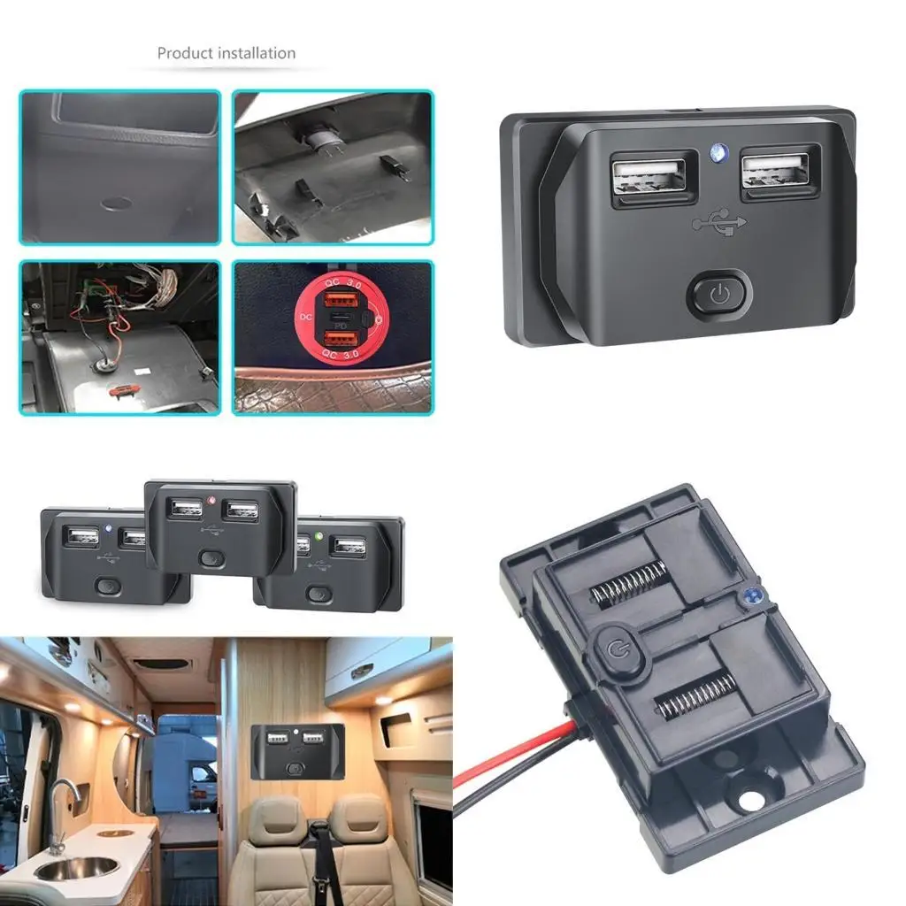 

31BC Car Chargers Double USB 3.1A Charging Power Adapter for Motorcycle Marine