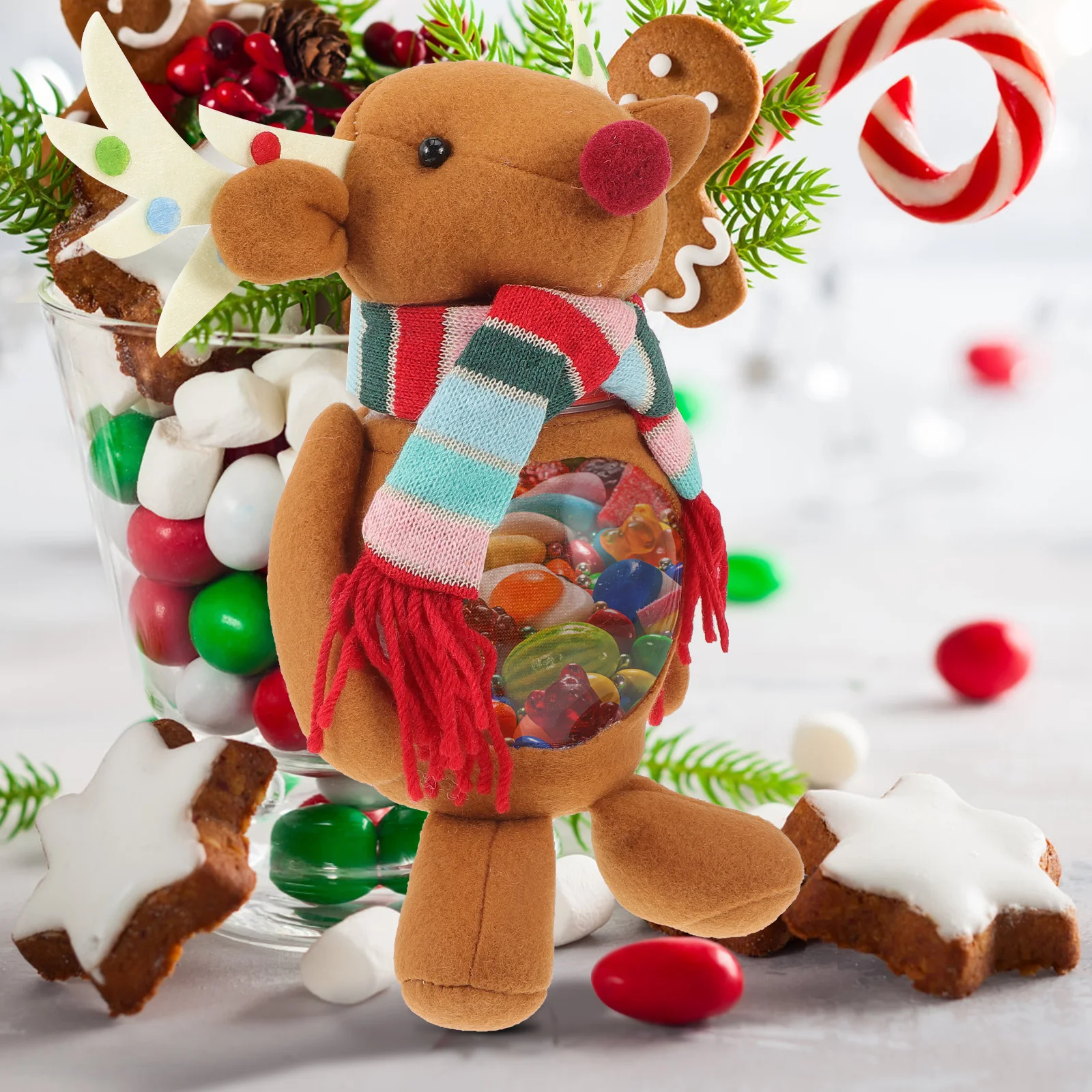 

Christmas Candy Jar Multipurpose Sealed Cookie Storage Box Portable Cartoon Candy Storage Can for Party Home School