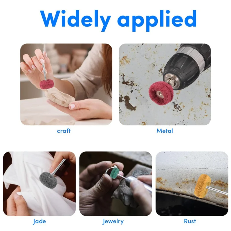 

A03F-1 Inch Buffing Polishing Wheels, 100 PCS Abrasive Set For Rotary Tool Accessories-1/8 Shank