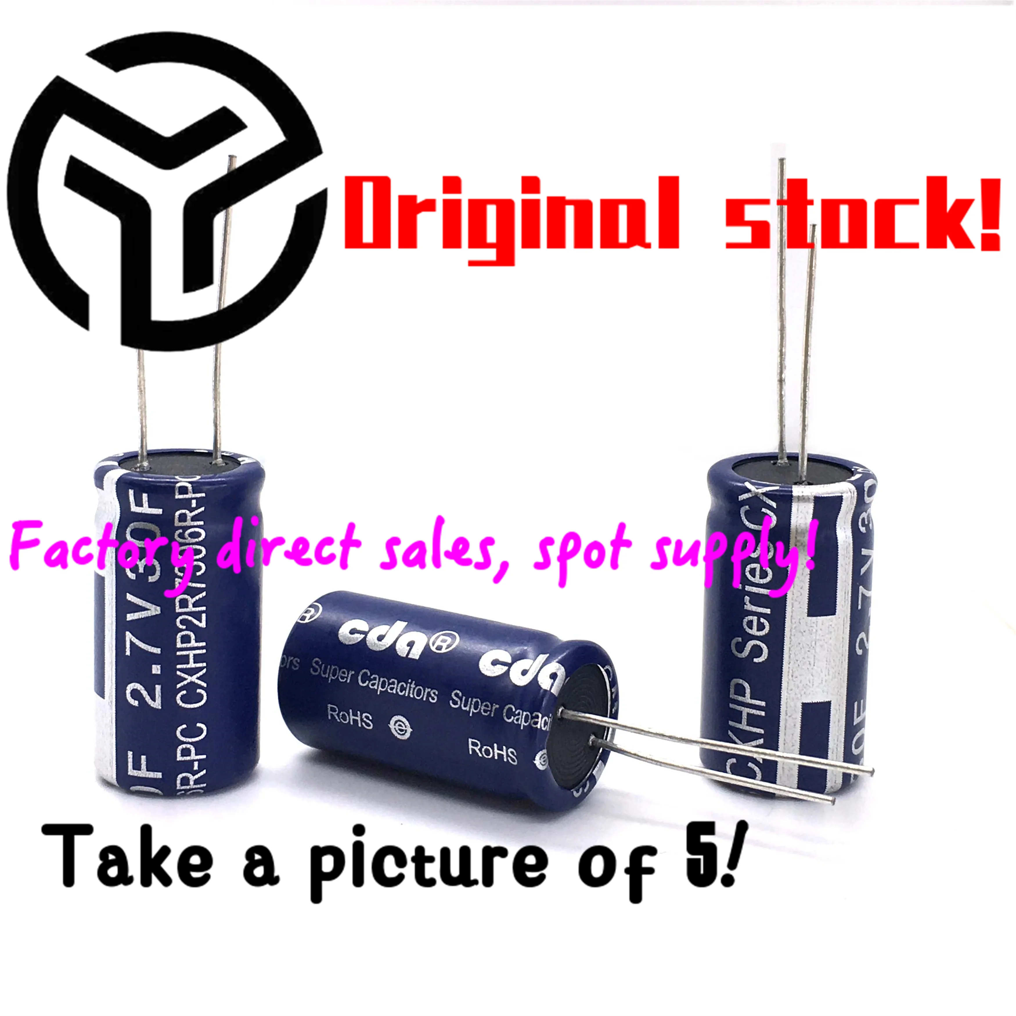 

10PCS Super capacitor new original 2.7v30f farad capacitor 16*30 original 2.7V 30F winding type Spot direct sales