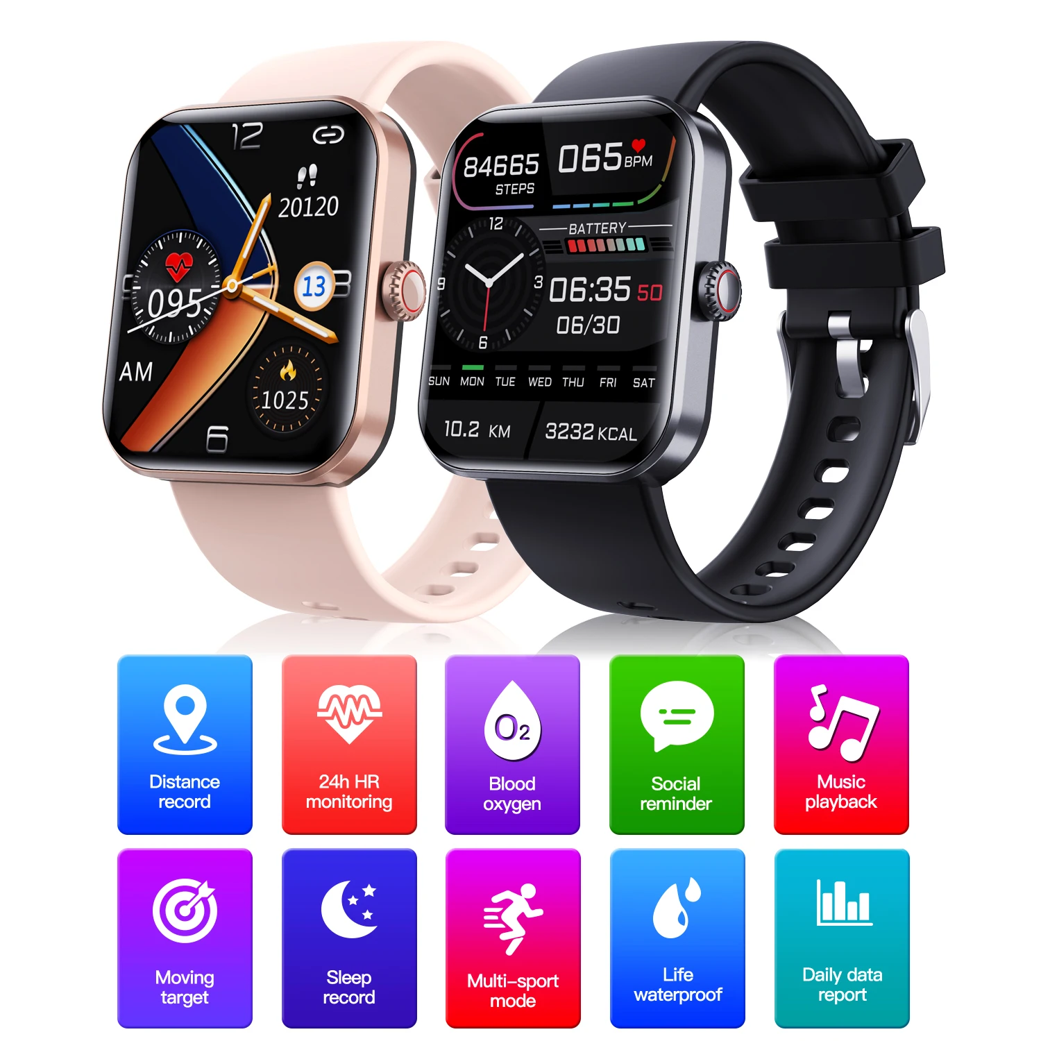 Blood glucose Watch Heart rate Blood pressure Blood oxygen temperature monitoring Health Sports waterproof Non-invasive glucose