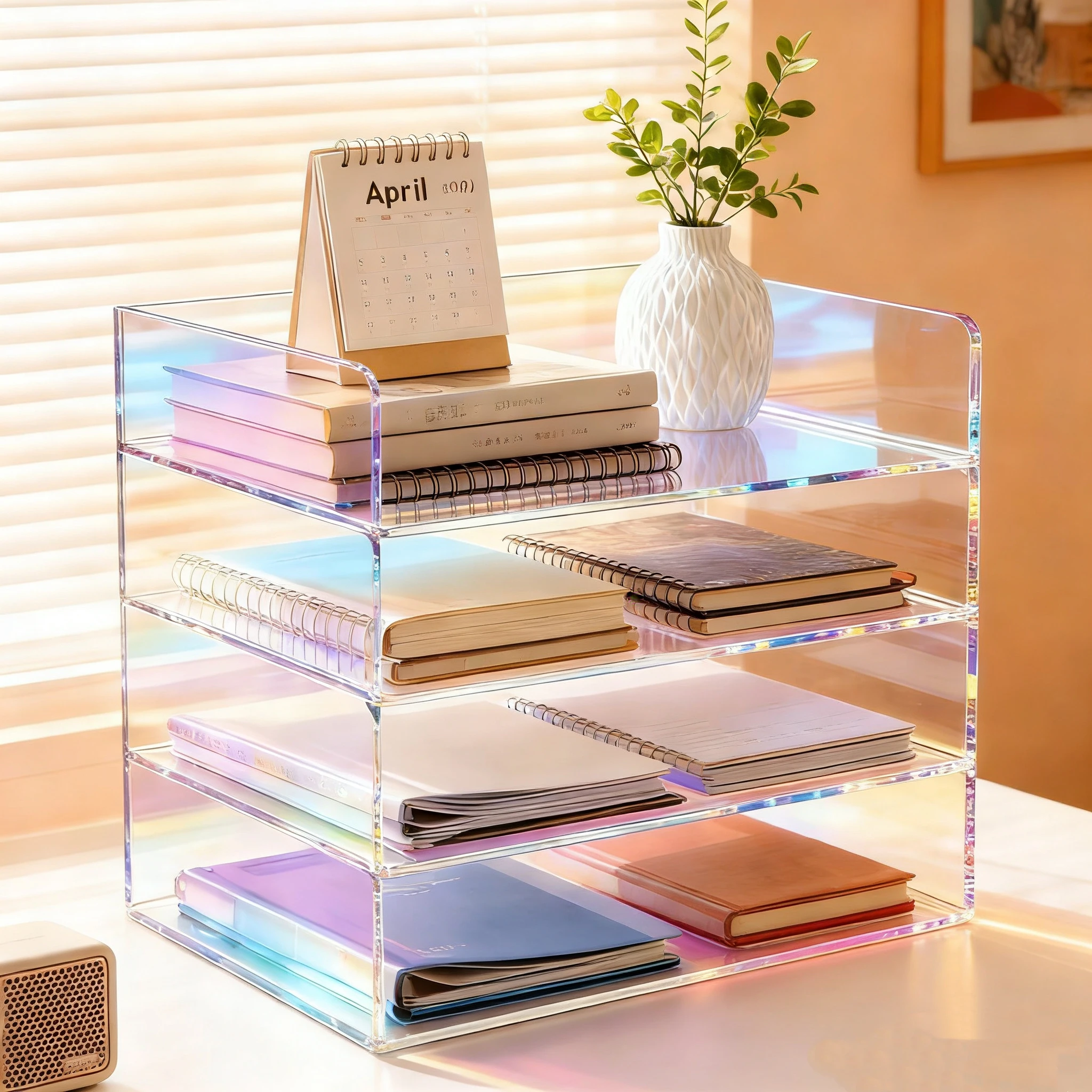 Multifunctional 4-Tier Acrylic Display Stand, Perfume Lipstick Storage Must-Have, Home Office Desk Tidy