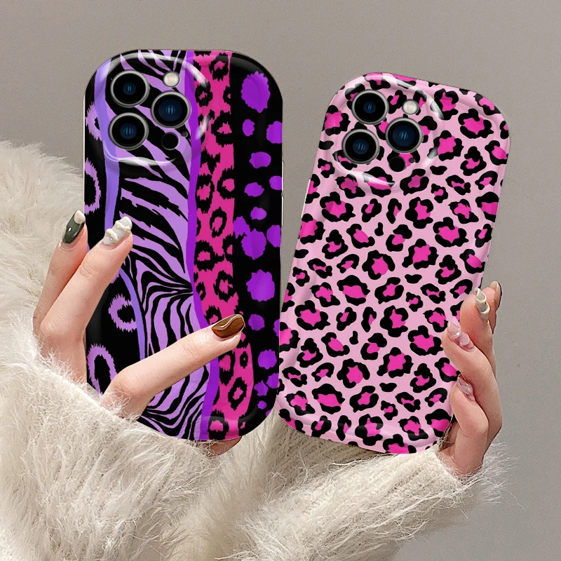 Zebra Print Leopard Print Colorful For Apple iPhone 15 14 13 12 11 XS XR X Pro Max Plus Wave Oil Back Phone Case