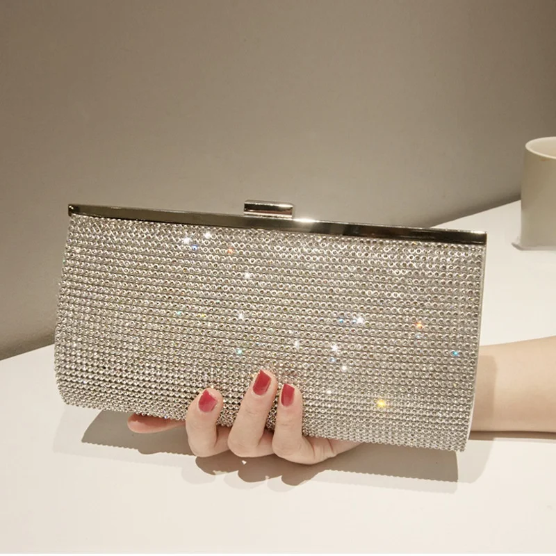 

New Year's Dinner Handbag Ele Diamond Embedded Clutch Bag for Women Suitable for Banquet Evening Gown Cross-Border