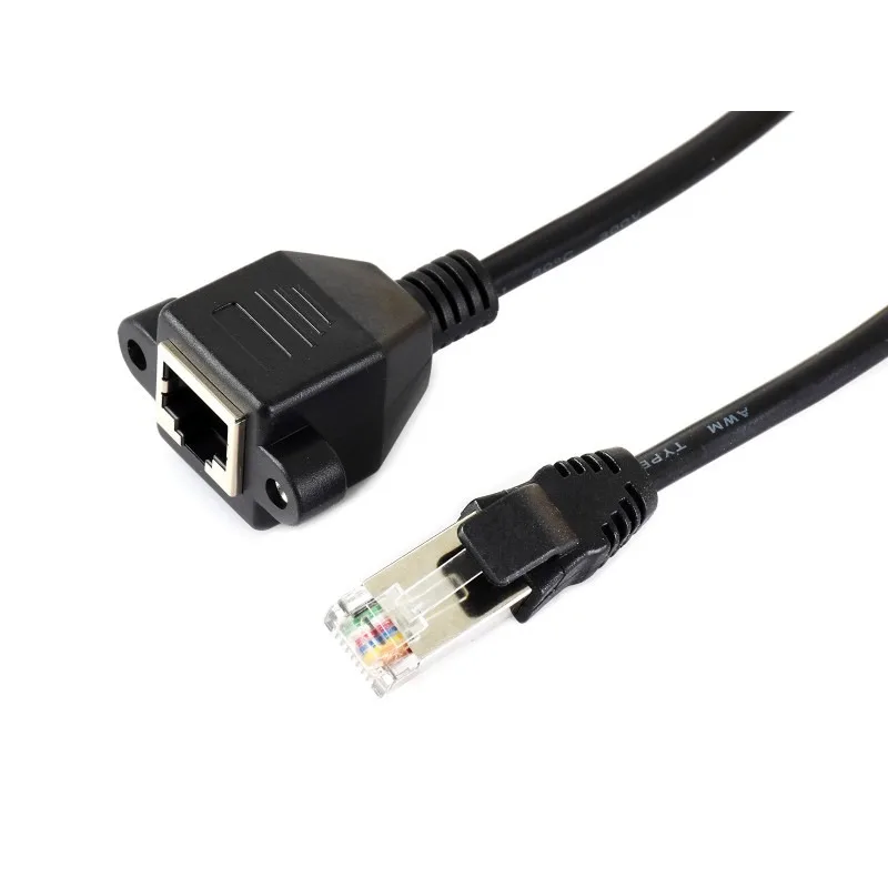 كابل تمديد إيثرنت RJ45 مطلي بالنيكل مع حماية من غلاف الحديد، كابل PVC مرن للتدخل الفعال