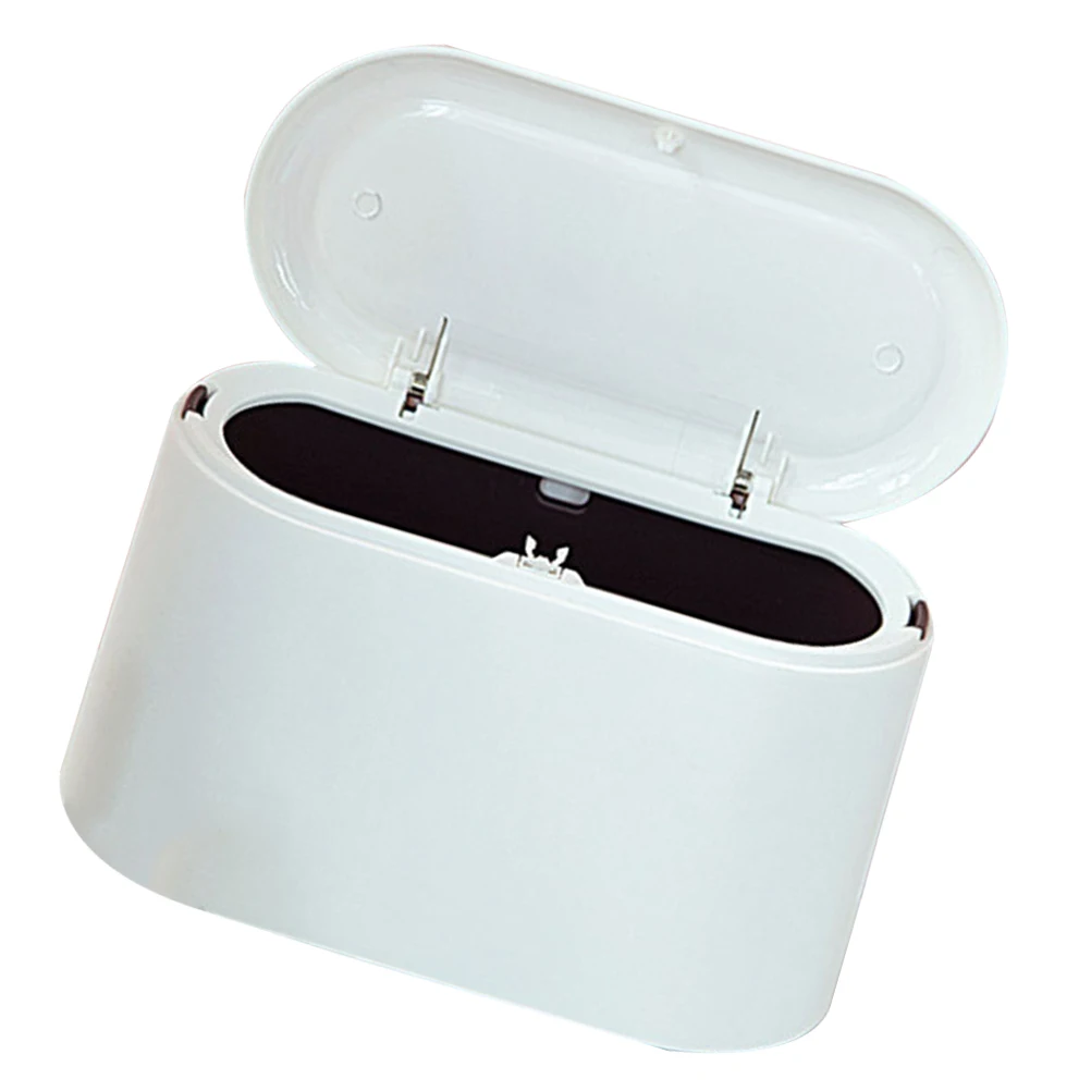 

Mini Desktop Press Type Trash Can White -Resistant for Home Office Dormitory Waste Collection