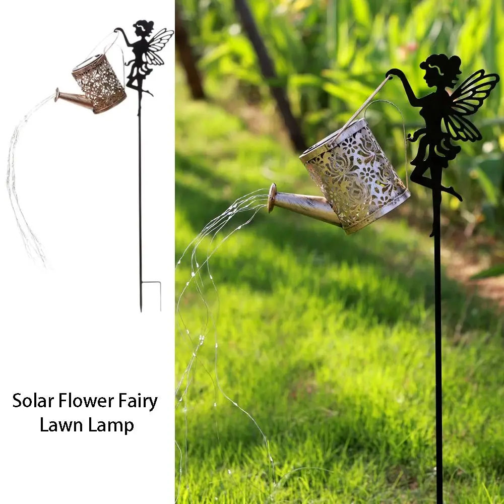 

Solar Powered Solar Watering Can Lights Waterfall Effect Metal Construction Solar Landscape Lamp String Lights Design
