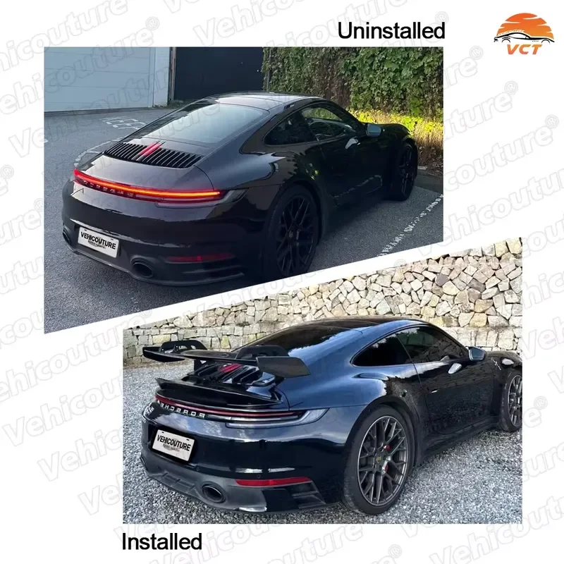 Carbon Fiber 911 992 GT3 Style Single Rear Wing Replacement Spoiler Kit for 2019-2023 Carrera 911 (992)