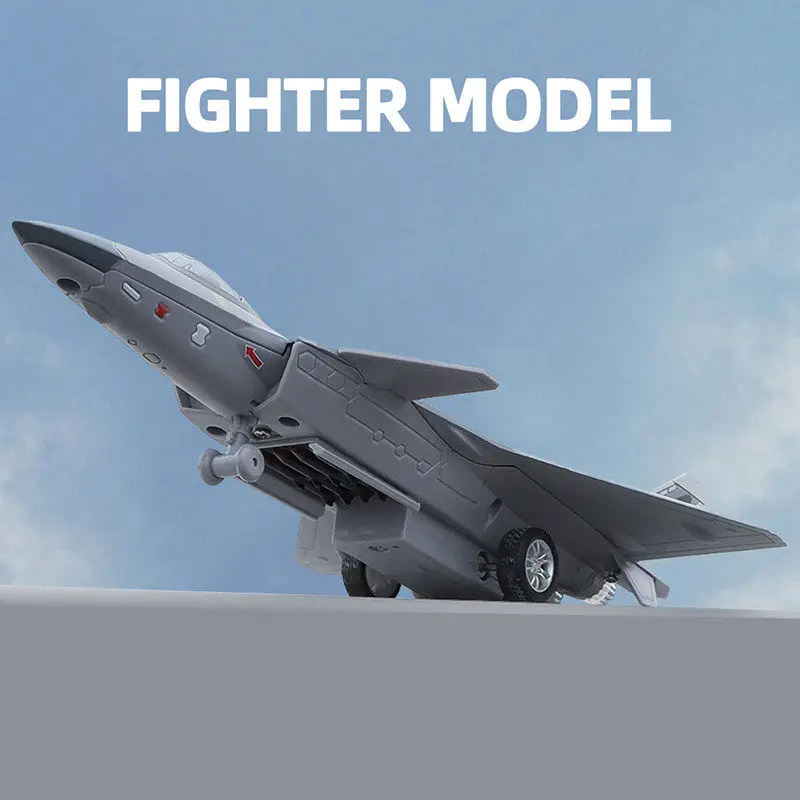 

Chengdu J-20 Alloy Stealth Fighter Aircraft Airplane Model Simulation Metal Fighter Battle Plane Model Sound Light Kids Toy Gift