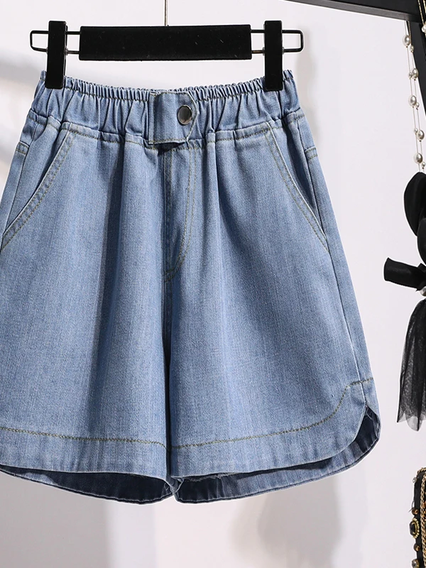 

High Waist Loose Wide Leg Jeans Women's Summer Thin Pants plus Size Casual orts Versatile Comfortable Straight Cut Trousers