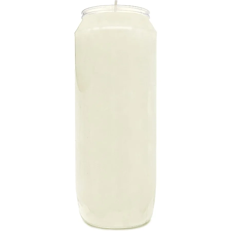 Lilin Doa Putih 9 Hari 6 Buah Lilin Pilar Tinggi 7 Inci untuk Upacara Religius, Peringatan, Dekorasi Pesta, Penerangan Vigil