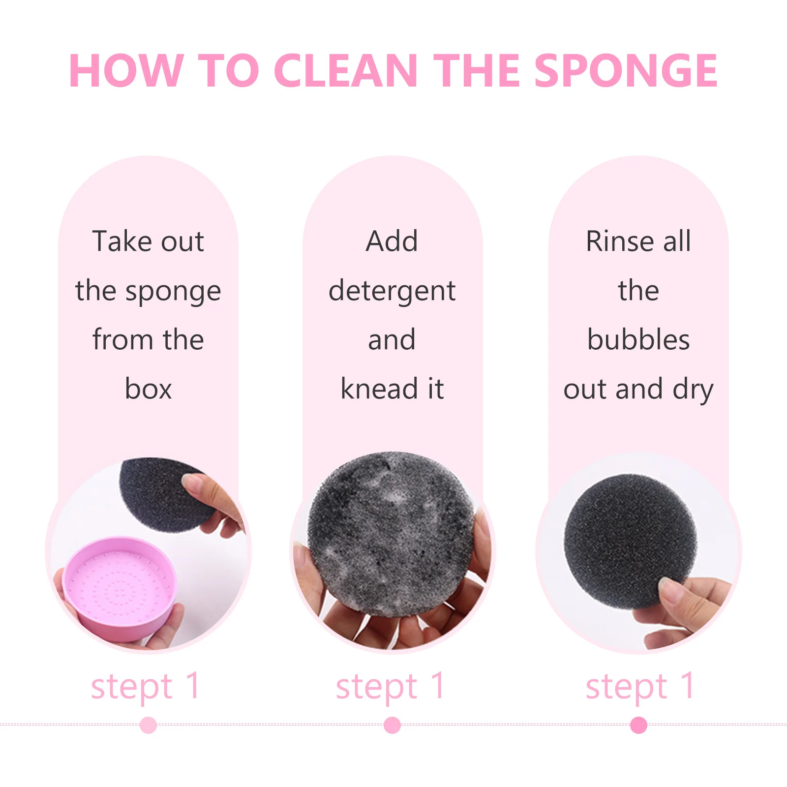 3 Pudełka do czyszczenia kosmetyków Gąbka Żel krzemionkowy Cień do powiek Mydło do czyszczenia Przenośne Lekkie Narzędzia do czyszczenia pędzli do makijażu