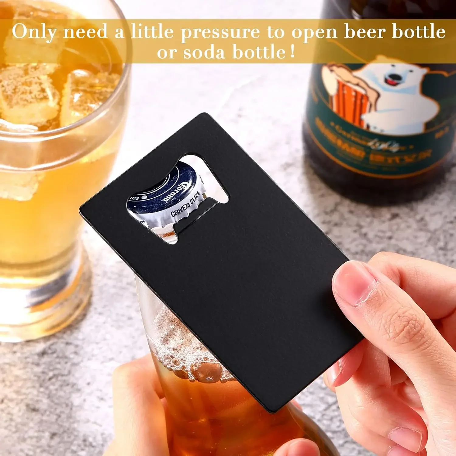 Credit Card Bottle Opener Stainless Steel Poker Wallet Bottle Opener for Christmas Gifts Can Be Carved for DIY Wedding Favor