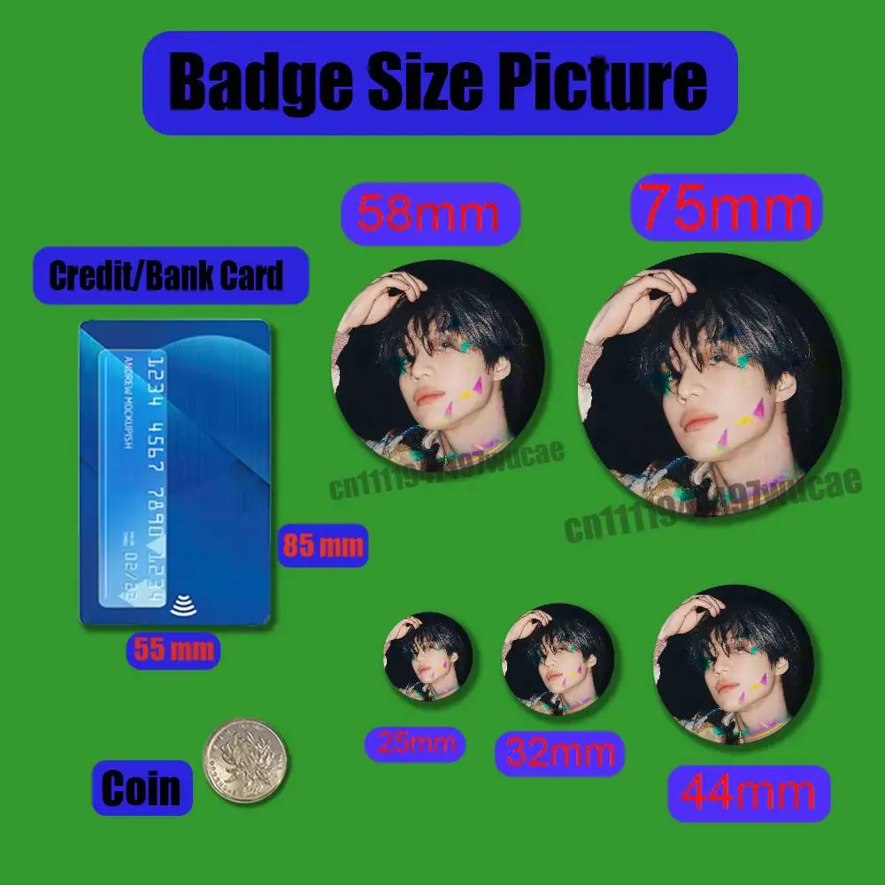For Singer T-Taemin Move Pins Insignia Badge Case Emblem Round Clothes Hats 32mm Ornament Brooch Button
