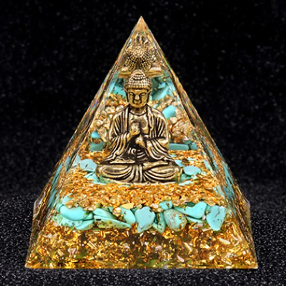

Orgonite Pyramid Home Decoration Healing Meditation Natural Tiger Eye Stone Crystal Ball Energy Pyramid Crafts Ornaments 6x6cm