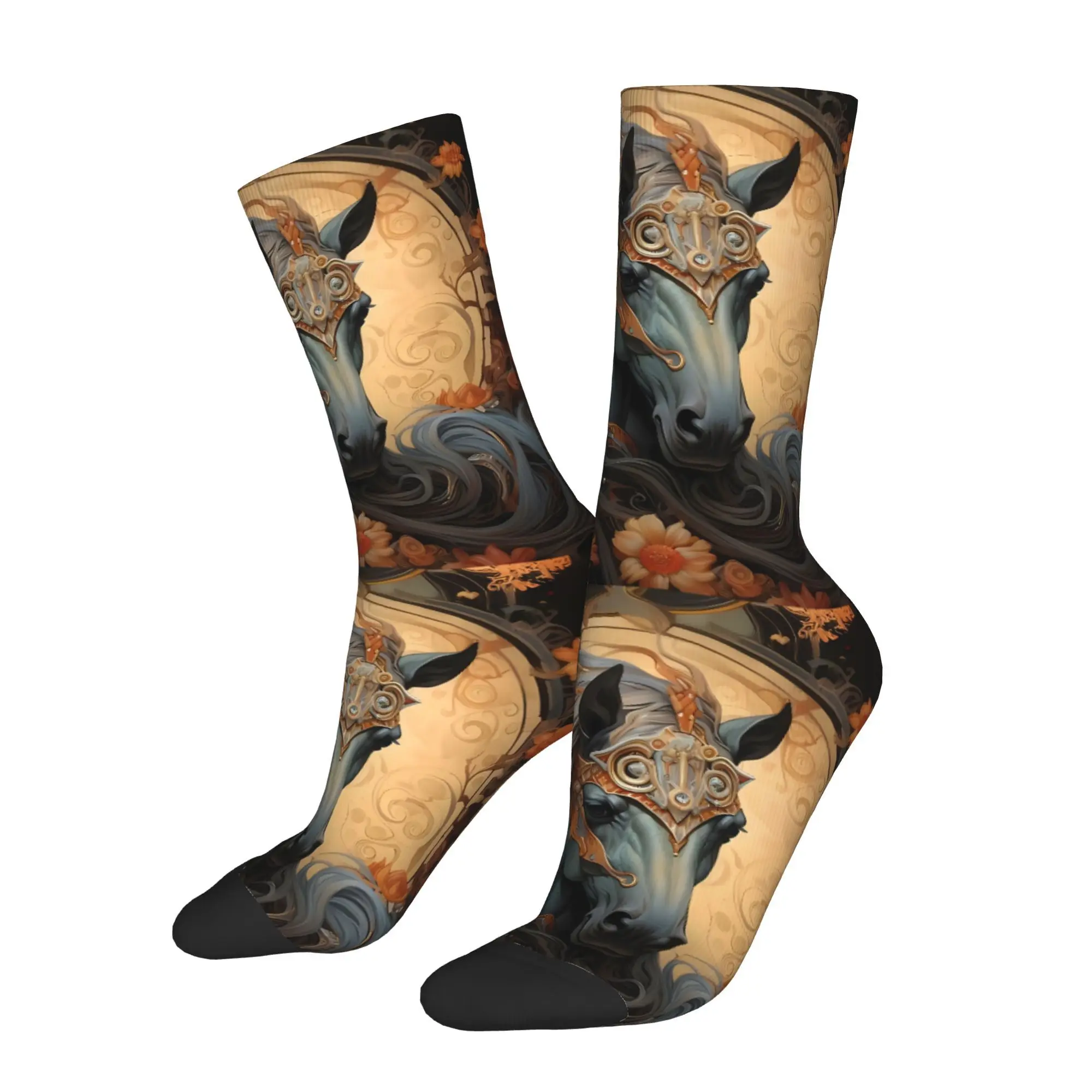 

Spirit Horse Portrait Wild Horse For Horse Lovers Men Socks Cycling Novelty Spring Summer Autumn Winter Stockings