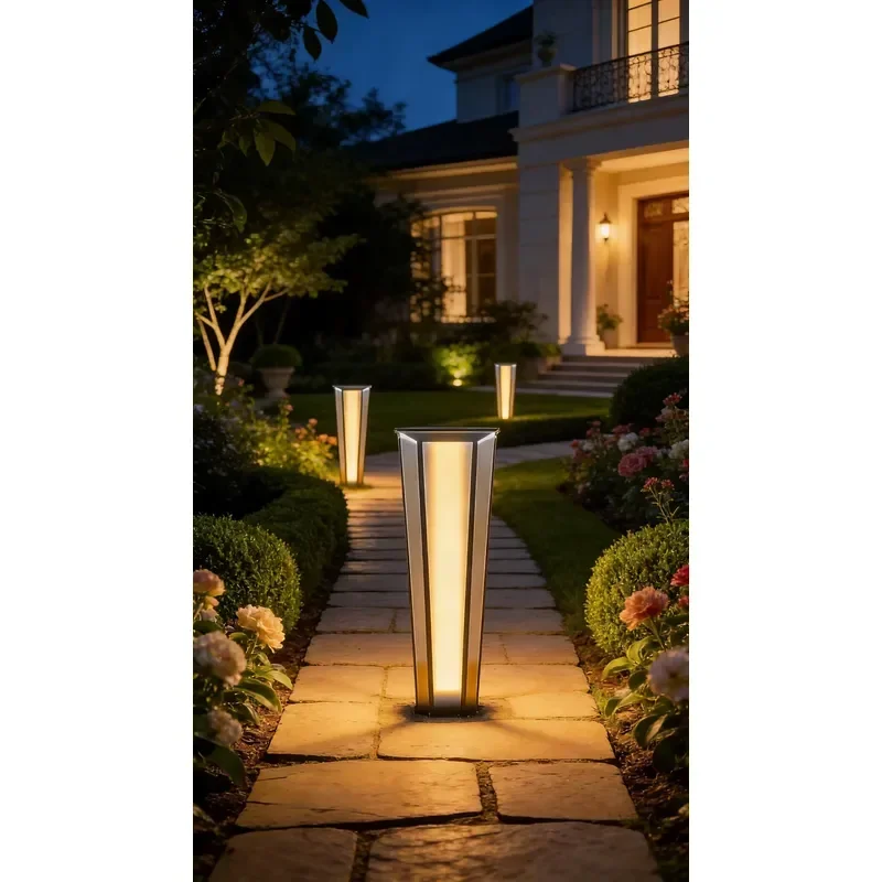 Solar LED Aluminum Garden Post Light 1.5W 120lm 6000K IP44 Waterproof Rechargeable Outdoor Solar Lamp with Remote Control