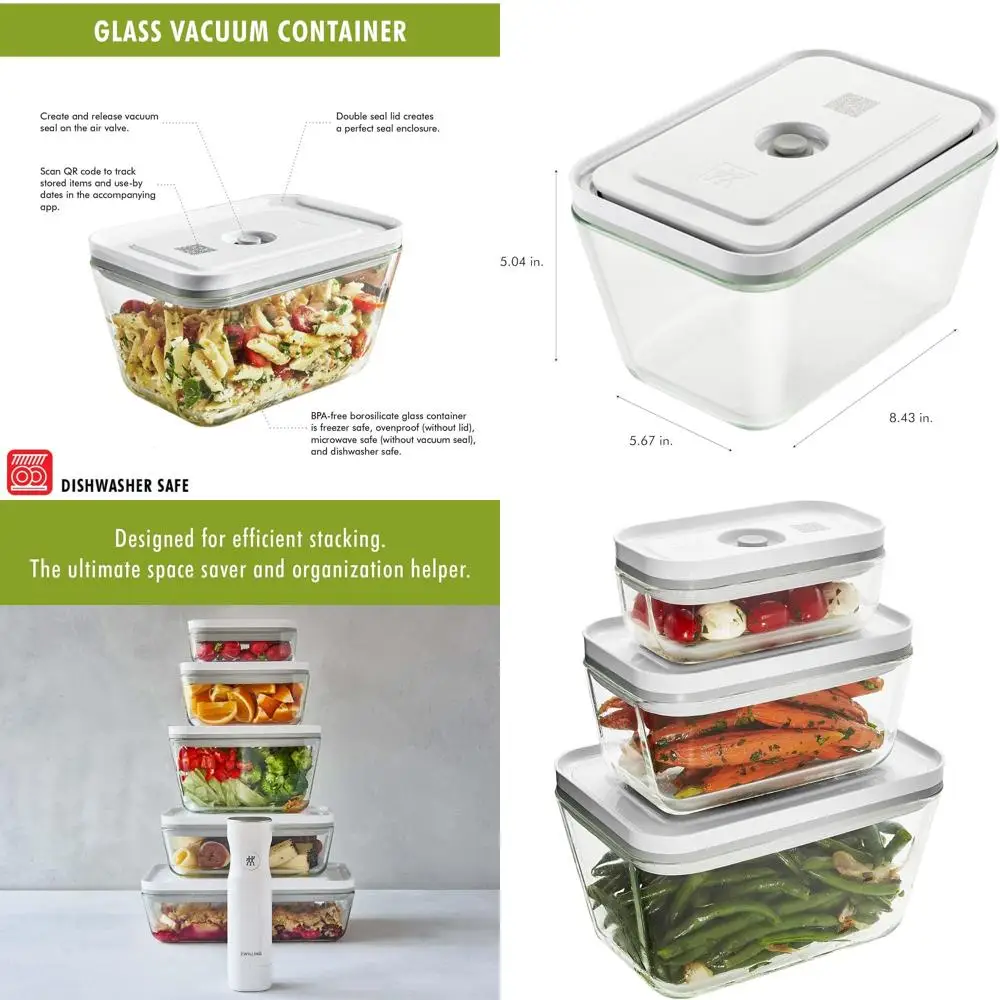 مجموعة إعداد الوجبات الزجاجية المكونة من 3 قطع - أحجام متنوعة، وحاويات تخزين الطعام الطازجة والتوفير #1