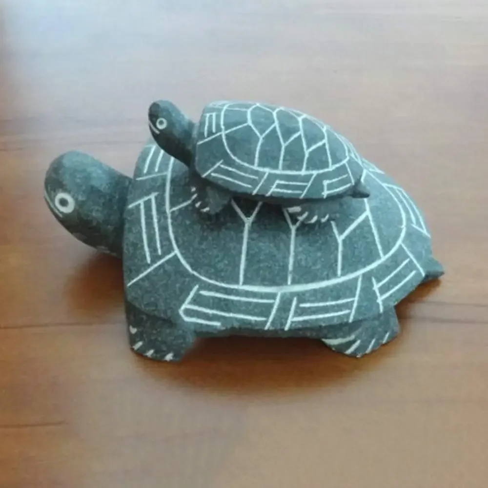 

Hand-Carved Natural Stone Small Turtle Statue Home Garden Decor Objects