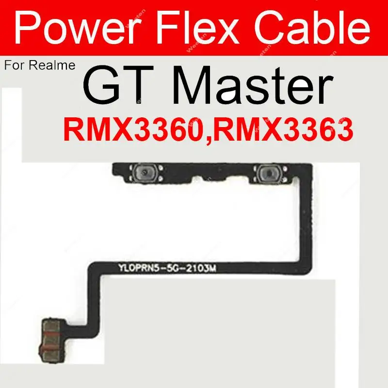 Botones de volumen de alimentación, Cable flexible para Realme GT Neo 2 2T GT Master Narzo 30 4G 5G, teclas laterales de volumen de alimentación,