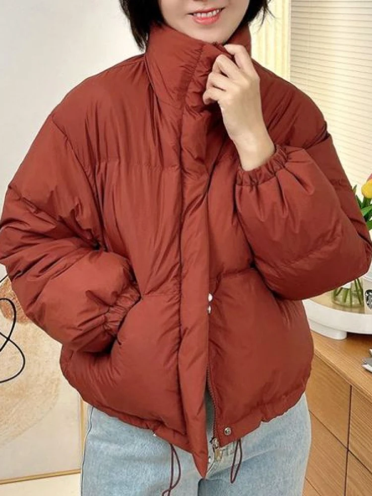 

Puffer Jaet Women's Thiened Bread Sle Loose Fit Autumn Winter New Korean Version ort Cotton down Coat