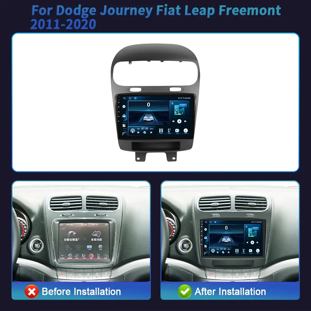 For Dodge Journey Fiat Leap Freemont 2011-2020 Android 14 Car Radio Multimedia Navigation Wireless Carplay Touch Screen Stereo