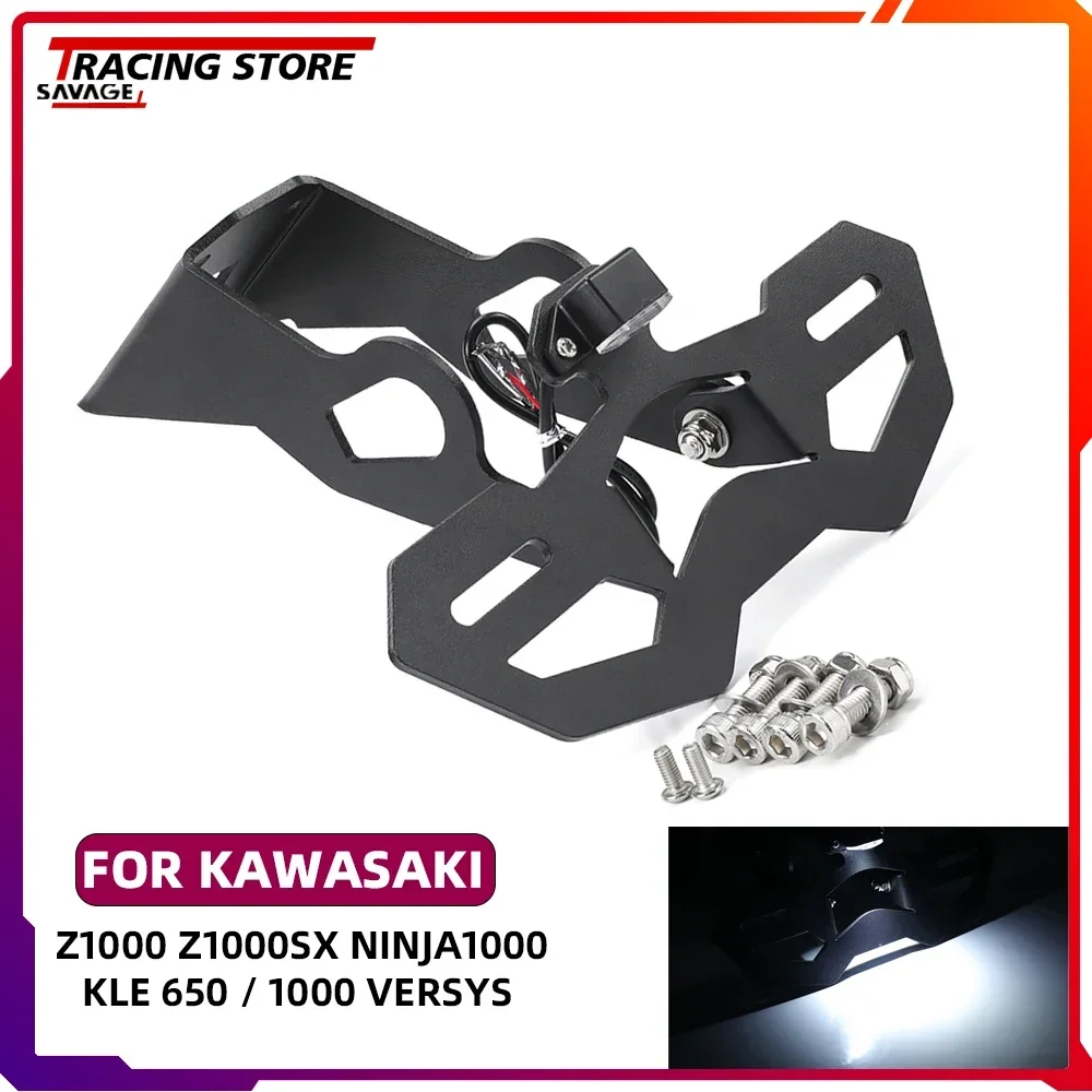 

2023 New License Plate Holder LED Light For KAWASAKI NINJA 1000 KLE 650 1000 VERSYS Z1000 Z1000SX Motorcycle Fender Eliminators