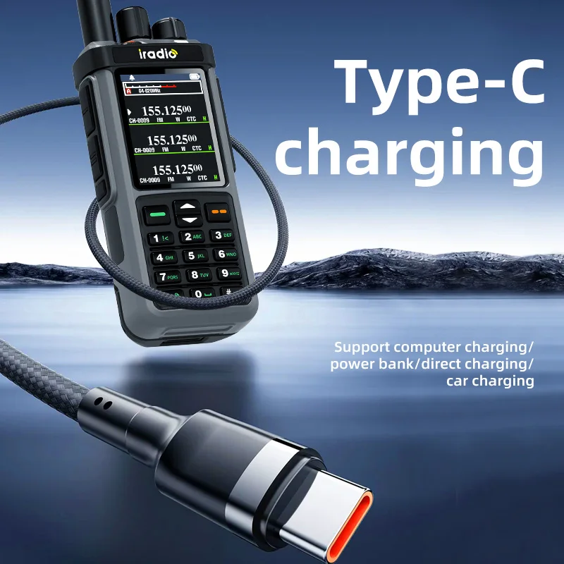 Iradio UV-98 PLUS Air Band Walkie Talkie Cross Band Repeater 2.4"large scree USB LSB CW CB SW MW LW SSB HF Multi Band Ham Radio