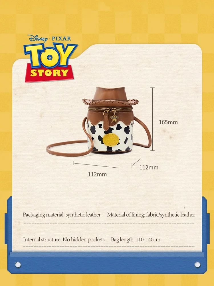 Disney Toy Story Women Shoulder Bag Woody Bucket Bag High Quality PU Leather Girl Crossbody Bags ﻿