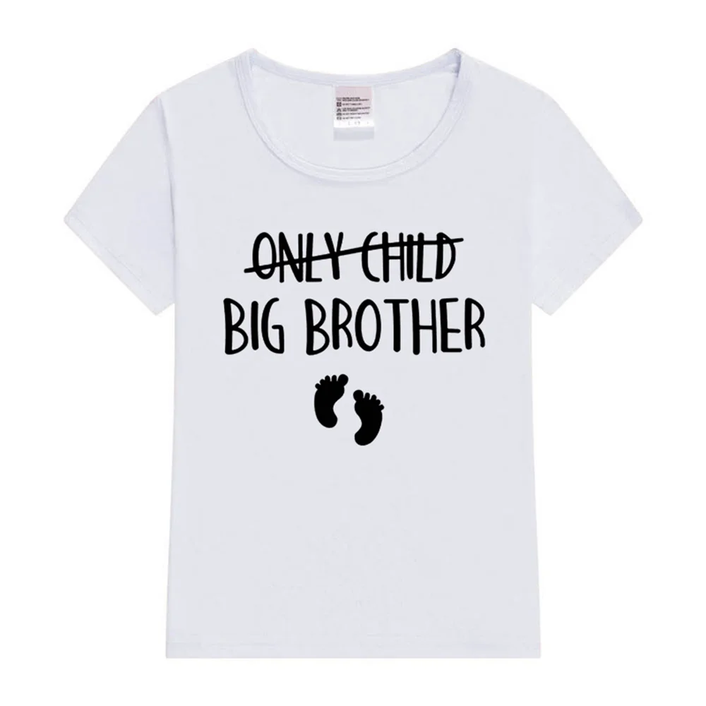 Only Child Big Brother Sister To Be Pregnancy Announcement Tshirt Kids Short Sleeve Kid T-shirt Children Cotton Casual Tees Top